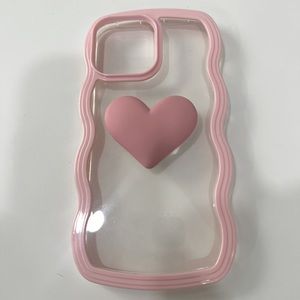 Pink heart wavy iPhone 13 Pro Max case